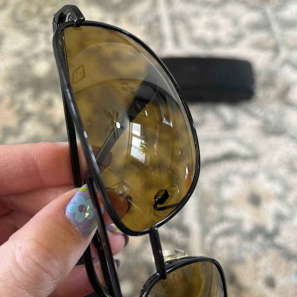 Ralph Lauren Aviator Sunglasses Navigator‎ Brown Eagle Eyes 14101 6747 With Case